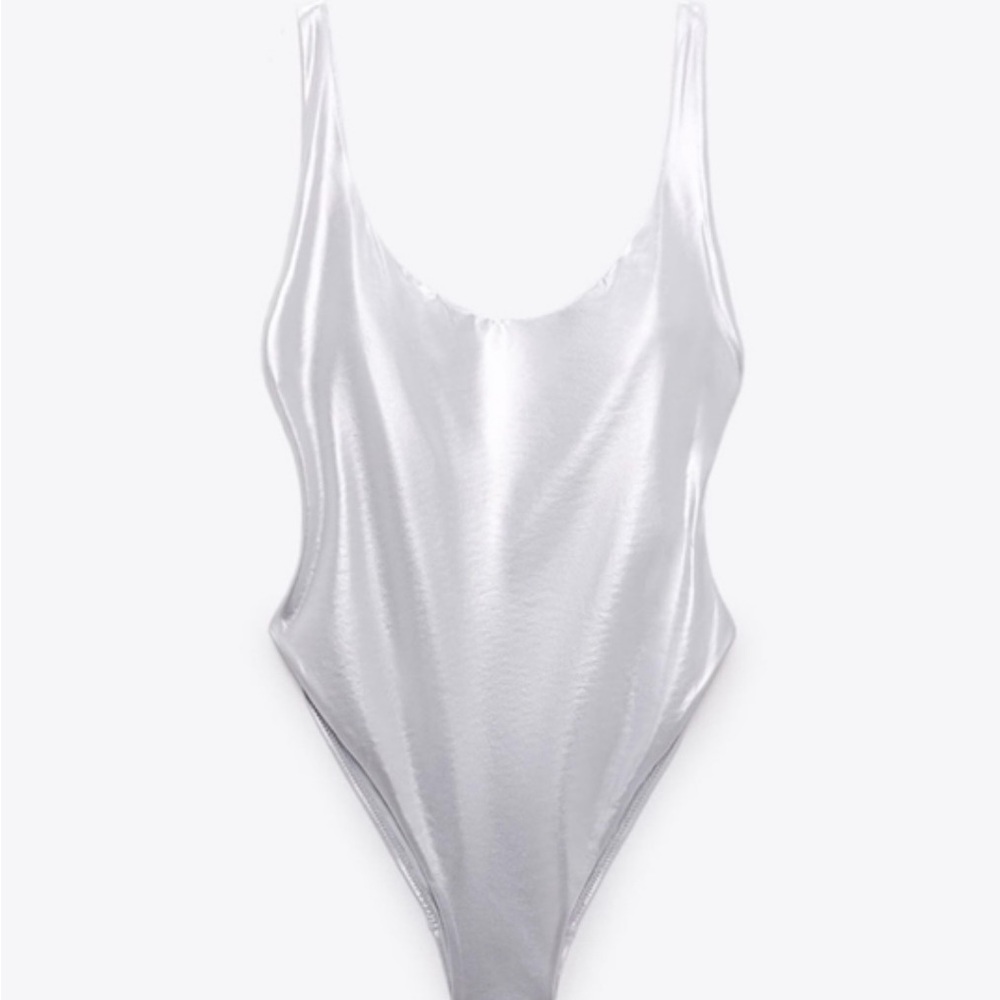 Zara silver 💿👙 one piece swimsuit